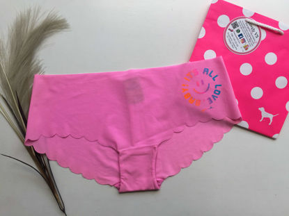 Imagen de PINK Panty No-Show Hipster Rosa Letras De Colores L